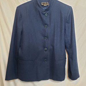 Vintage Alex Colman Sportswear Jacket Lined Dark Blue Shoulder Pads